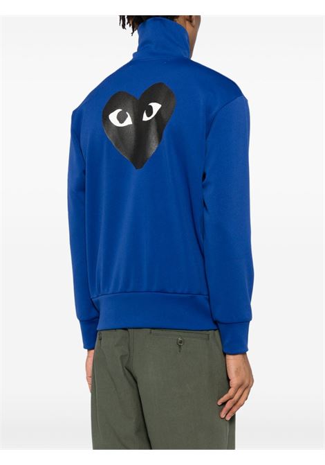 black emblem knit sweatshirt man blu COMME DES GARÇONS PLAY | AX-T256-0512
